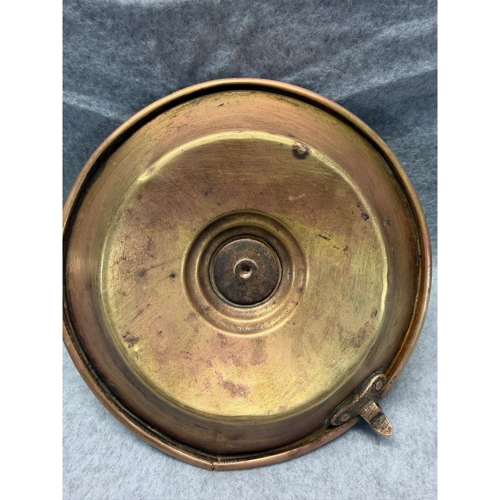 Antique Copper Chamberstick Candle Holder with Push Up Mechanism and Finger Loop - Picture 8 of 13